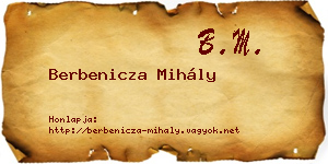 Berbenicza Mihály névjegykártya